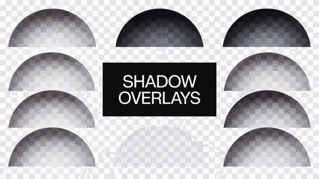 shadow overlays on transparent background semi circular shapes graphic design element overlay effect visual art pattern decoration icon logo template web interface