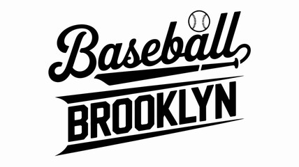 baseball brooklyn logo black and white sport text design graphic typography ball bat game team league play strike hit run pitch © Digishopppp