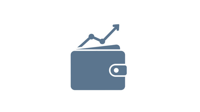 Wallet with growing finance graph.