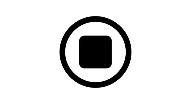 Black Square in Circle Symbol.