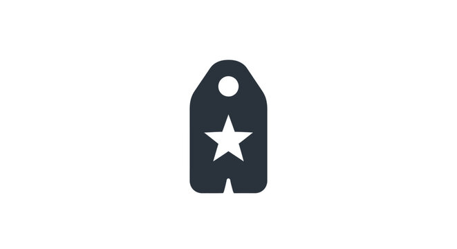 Black Tag With White Star Symbol.