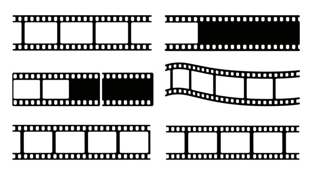film strip vector illustration movie cinema graphic design media entertainment black white icon symbol frame celluloid photography image visual art pattern