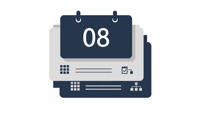 Digital calendar on screen display.
