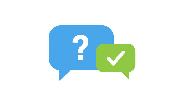 Question mark and check mark chat.