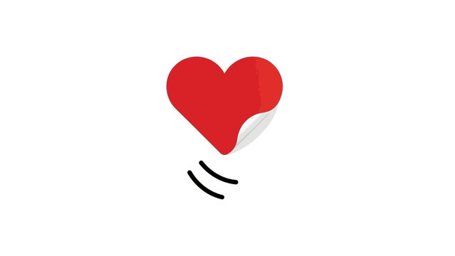 Red Heart Shape Love Symbol Icon.