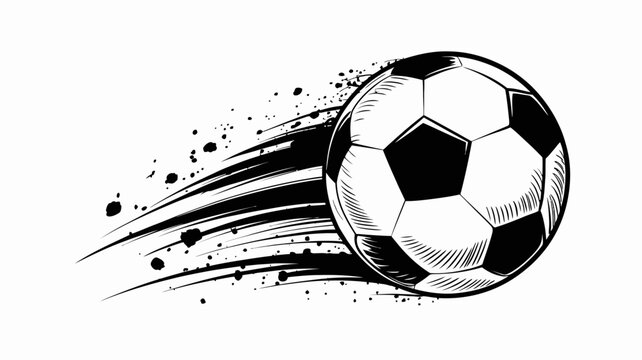 soccer ball stylized black and white football sport vector graphic motion speed action play game team competition athletic dynamic illustration design