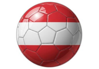 Obraz premium Soccer ball with austria flag pattern isolated on white background