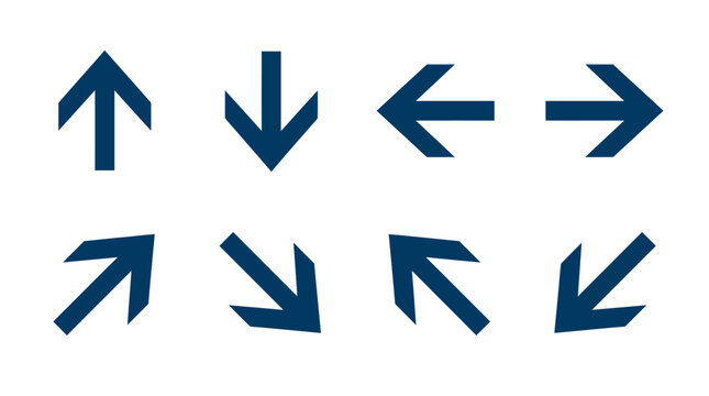 Collection of directional arrows in various styles, suitable for graphic design and navigation