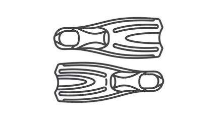Scuba diving flippers outline icon design. © lindah