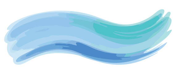 Naklejka premium Blue watercolor wave stroke abstract brush background.