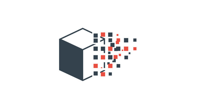 Colorful cubes coming out box.