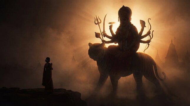 Maa Durga and Devotee