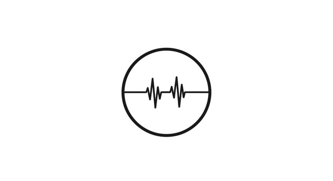 Sound wave symbol in circle.