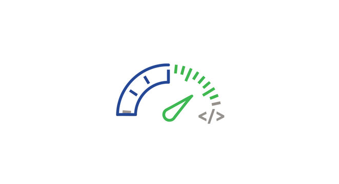 Speedometer with rising indicator needle.