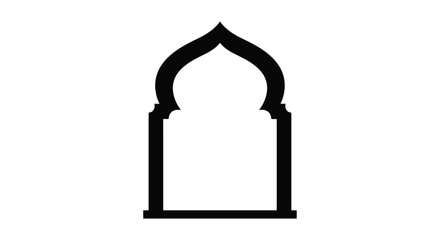 Fototapeta premium arched window silhouette on white background frame