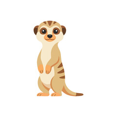 Fototapeta premium Cute standing meerkat cartoon illustration isolated.