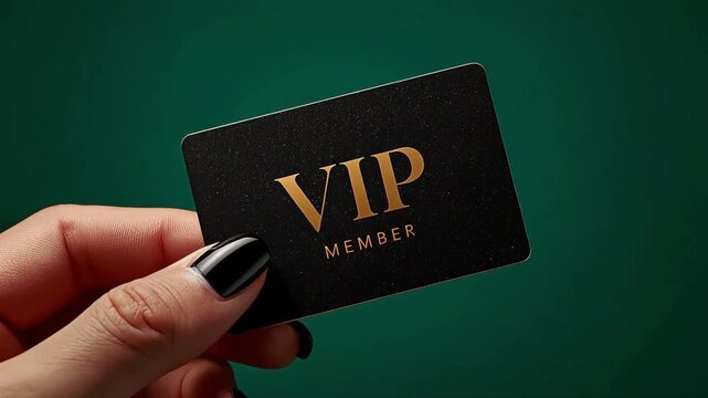 VIP card held by hand showing premium luxury membership access for exclusive marketing video motion graphic design elements background