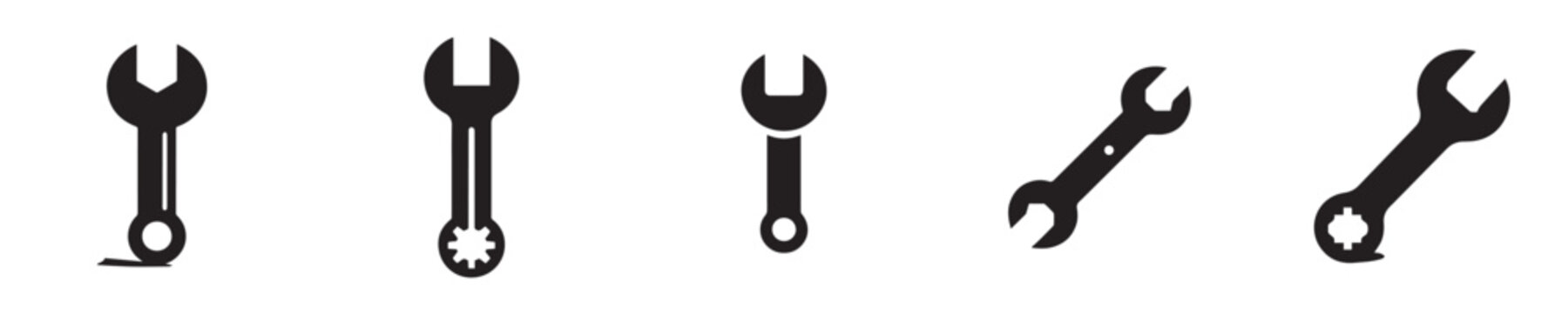 wrench vector with silhouette style