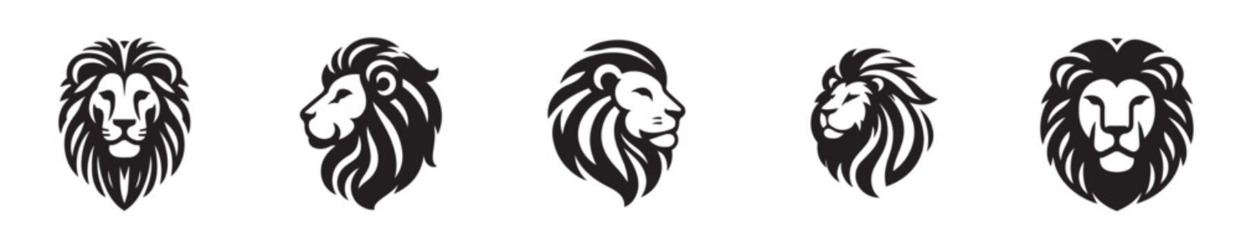 lion head vector with silhouette style