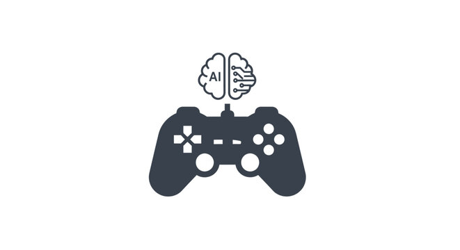 Game Controller with Brain Concept.