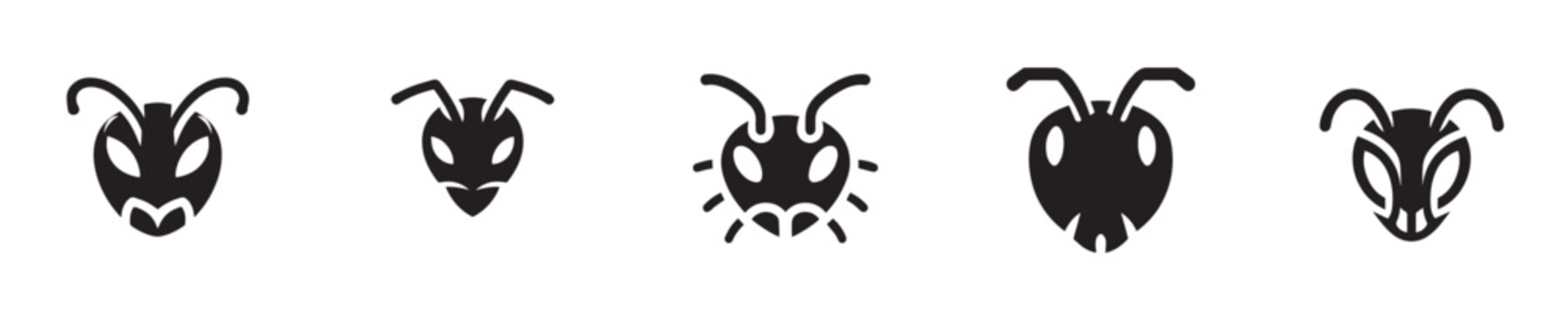 ant head vector with silhouette style