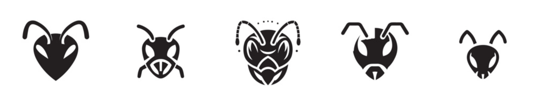 ant head vector with silhouette style