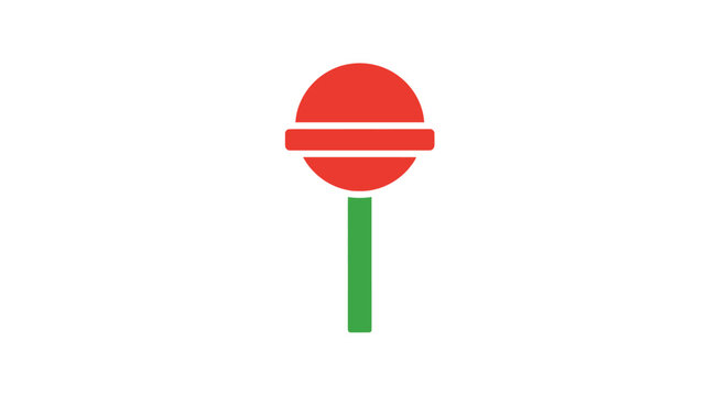 Red Stop Sign Traffic Symbol.