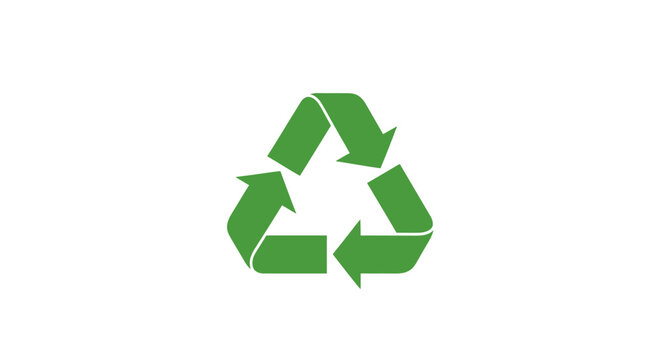 Green Recycling Symbol Logo Sign.