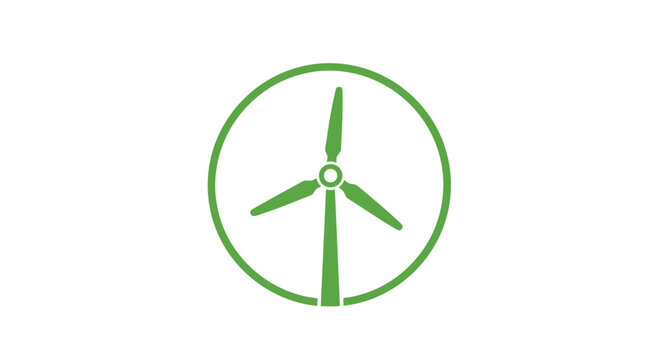 Green wind turbine logo icon eco.
