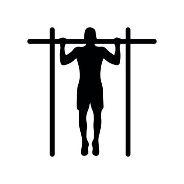 man doing pull ups silhouette pullups exercise fitness workout strength training gym health activity bodybuilding