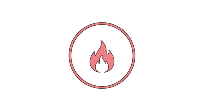 Flame icon in red circle symbol.
