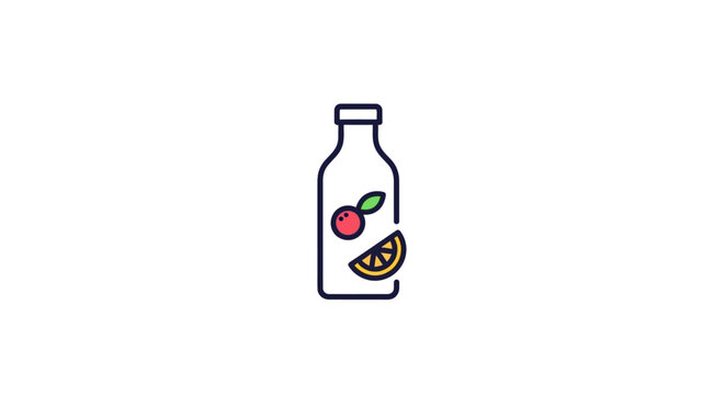 Fresh Fruit Juice Drink Bottle Illustration.