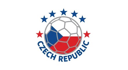 Obraz premium Czech republic national football team logo isolated on white background