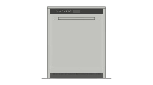 Modern Dishwasher Appliance Kitchen Tool.