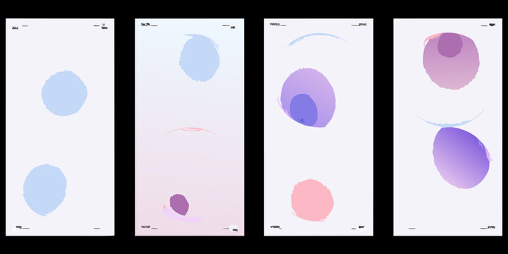 Abstract Blurred Shapes On White Background Pastel Color Palette