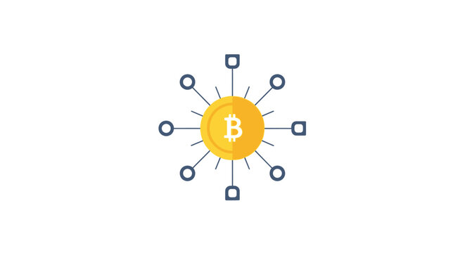 Bitcoin cryptocurrency logo symbol icon.