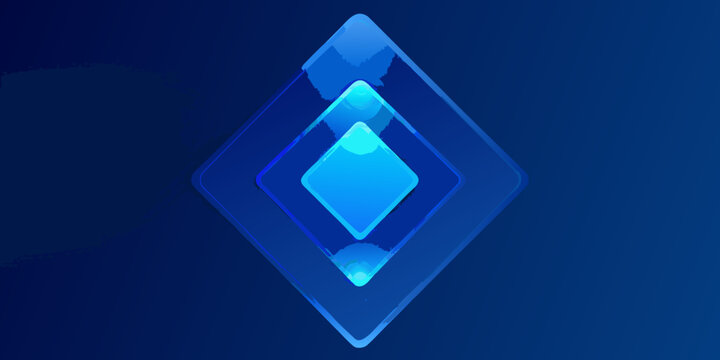 stacked diamond shapes in blue gradient 3d illustration geometric layered crystal jewel