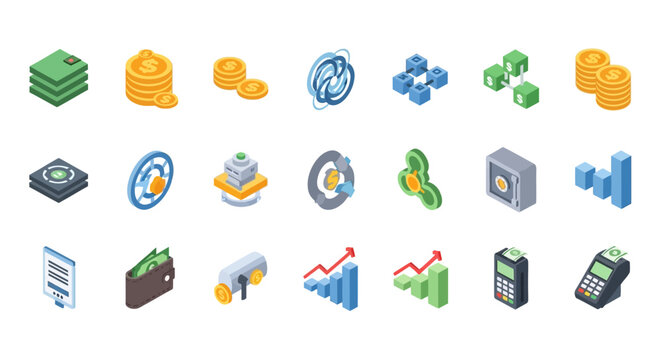 Business Icons for Finance and Communication.