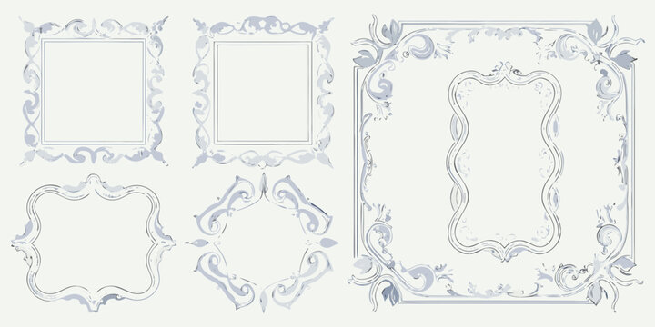 baroque and rococo style decorative frames vector ornate frame design illustration pattern