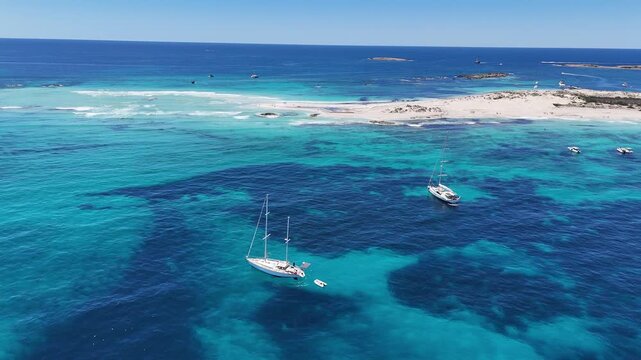 Sailing through the Mediterranean off the coast of Formentera