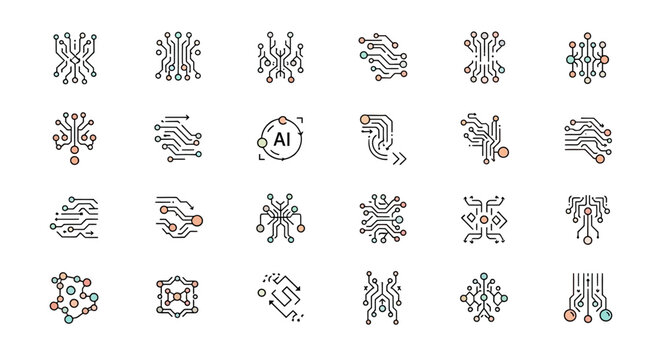 Various ornate design elements icons.
