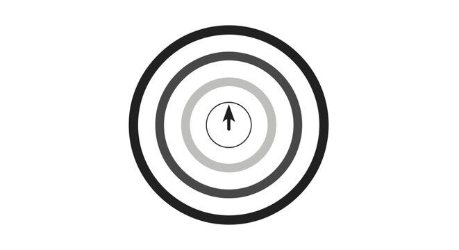 Black and white concentric circles icon.