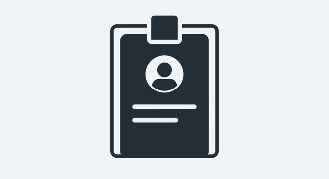 ID card with person icon.