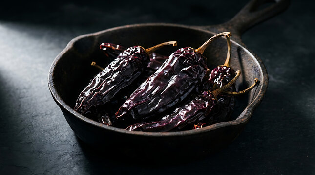 Smoked Chipotle Morita Peppers in Iron Bowl Moody Photo