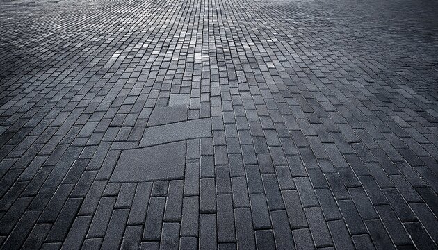Dark Gray Herringbone Patterned Paving Stones A Textured Interlocking Design Of Dark Gray Paving