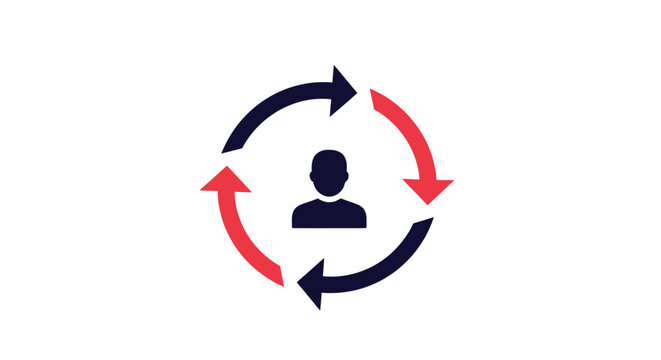 Business Cycle Process Flow Chart Icon.