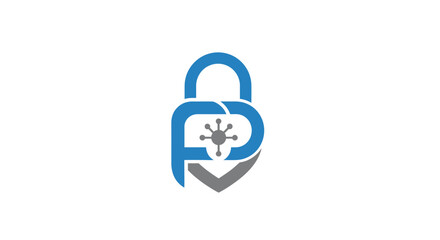 Blue padlock with virus symbol. © Sipa