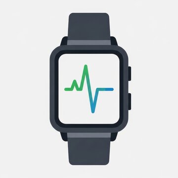 Smartwatch with heart rate monitor icon