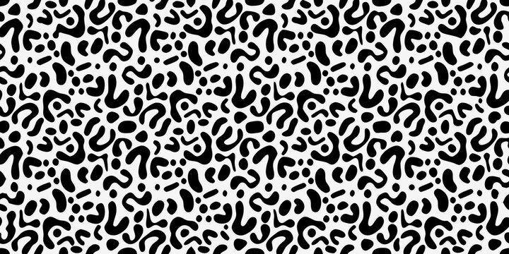 abstract black and white seamless pattern featuring organic shapes design graphic art