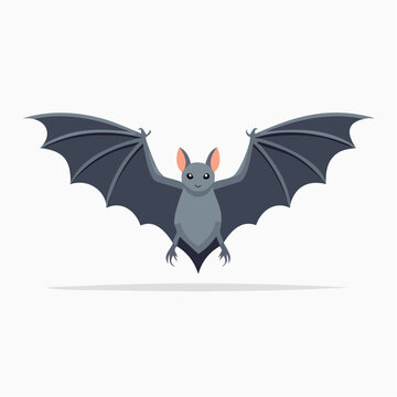Cute Cartoon Bat Flying